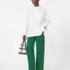 5-Pocket-Hose aus Baumwolle und Leinen, grün 5-Pocket-Hose aus Baumwolle und Leinen, grün