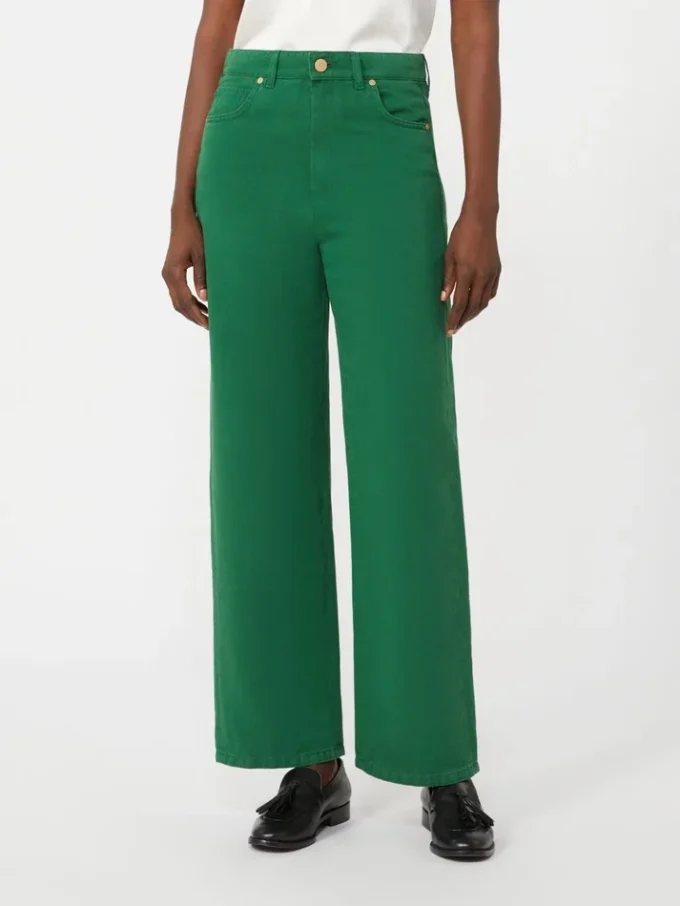 5-Pocket-Hose aus Baumwolle und Leinen, grün 5-Pocket-Hose aus Baumwolle und Leinen, grün