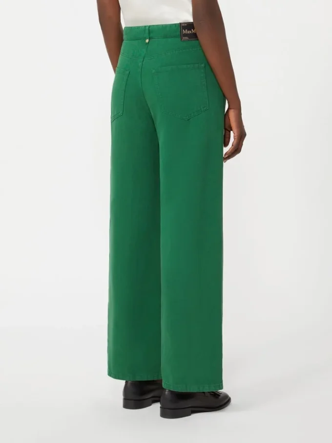 5-Pocket-Hose aus Baumwolle und Leinen, grün 5-Pocket-Hose aus Baumwolle und Leinen, grün