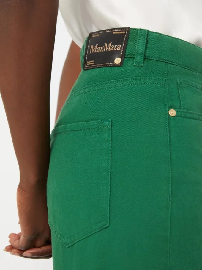 5-Pocket-Hose aus Baumwolle und Leinen, grün 5-Pocket-Hose aus Baumwolle und Leinen, grün