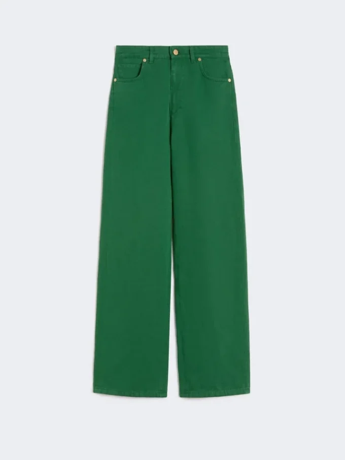 5-Pocket-Hose aus Baumwolle und Leinen, grün 5-Pocket-Hose aus Baumwolle und Leinen, grün