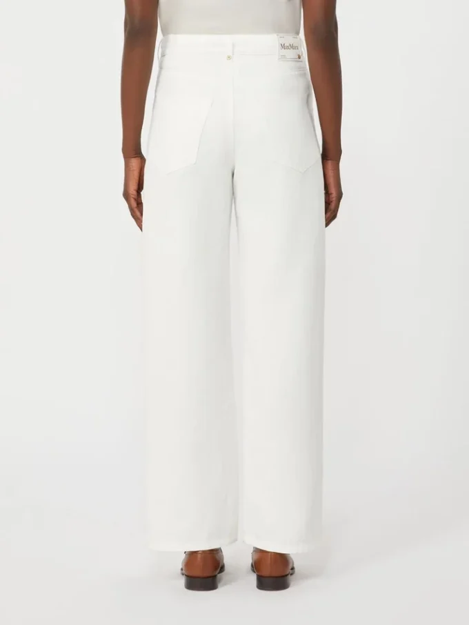 5-Pocket-Hose aus Baumwolle und Leinen, weiß 5-Pocket-Hose aus Baumwolle und Leinen, weiß
