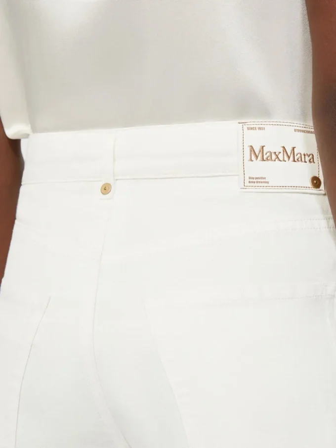 5-Pocket-Hose aus Baumwolle und Leinen, weiß 5-Pocket-Hose aus Baumwolle und Leinen, weiß