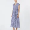 A-Linien-Kleid aus Baumwollpopeline, marineblau A-Linien-Kleid aus Baumwollpopeline, marineblau