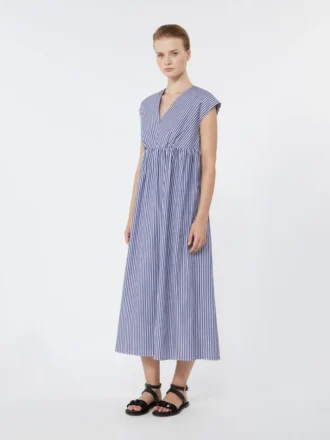 A-Linien-Kleid aus Baumwollpopeline, marineblau