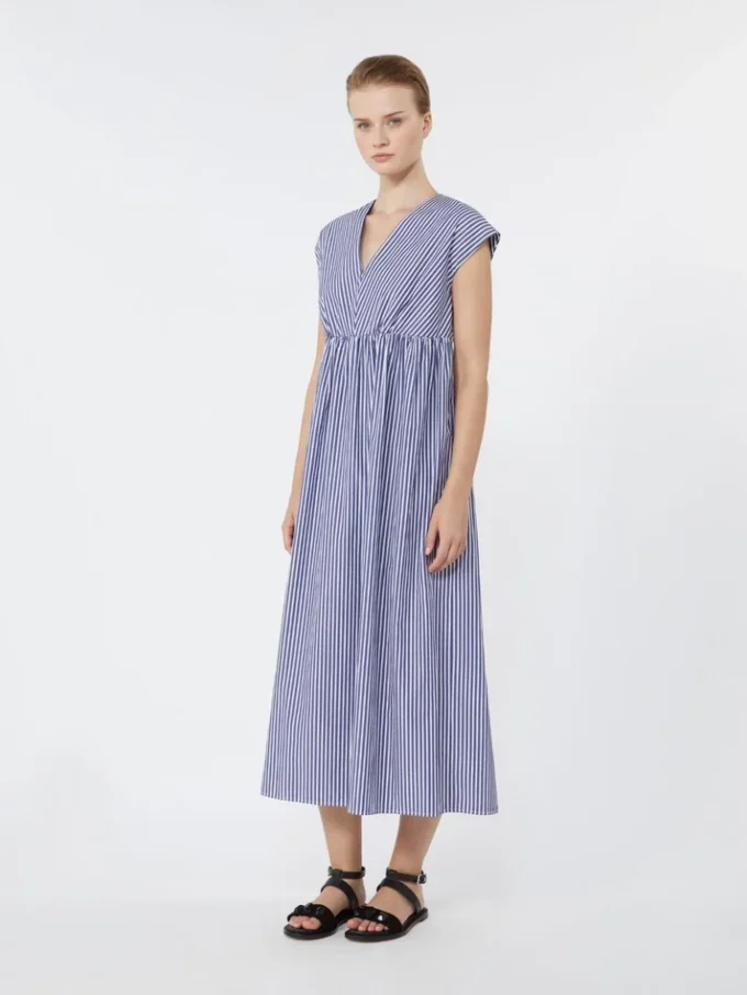 A-Linien-Kleid aus Baumwollpopeline, marineblau A-Linien-Kleid aus Baumwollpopeline, marineblau