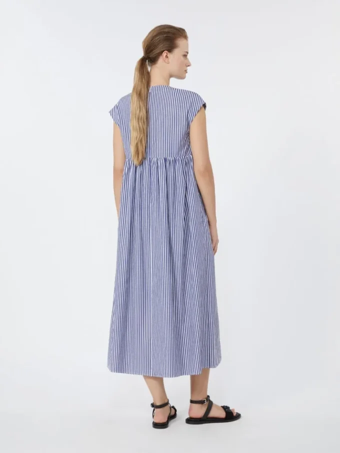 A-Linien-Kleid aus Baumwollpopeline, marineblau A-Linien-Kleid aus Baumwollpopeline, marineblau