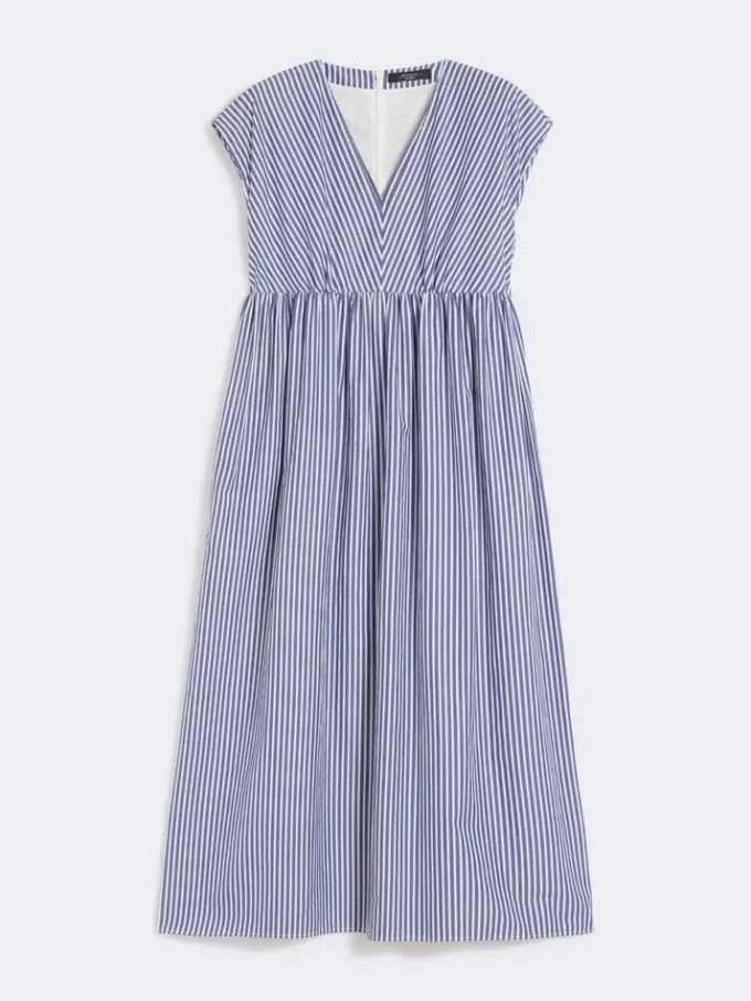 A-Linien-Kleid aus Baumwollpopeline, marineblau A-Linien-Kleid aus Baumwollpopeline, marineblau