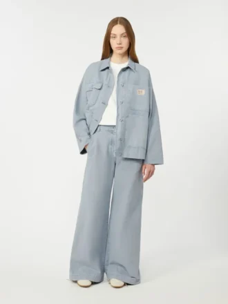 Arbeitsjacke aus Baumwoll-Canvas, hellblau