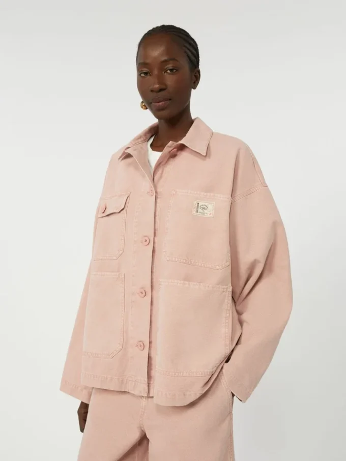 Arbeitsjacke aus Baumwoll-Canvas, rosa Arbeitsjacke aus Baumwoll-Canvas, rosa