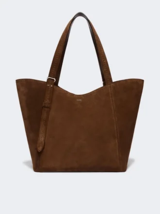 Archetipo-Handtasche aus Spaltleder, dunkelbraun