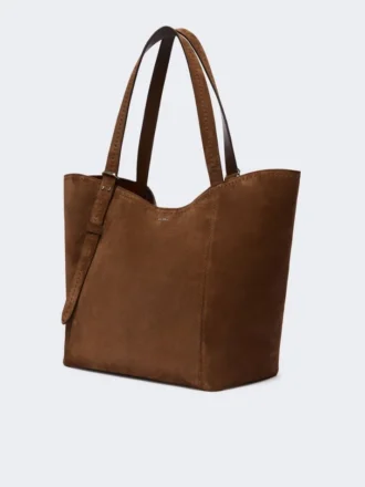 Archetipo-Handtasche aus Spaltleder, dunkelbraun