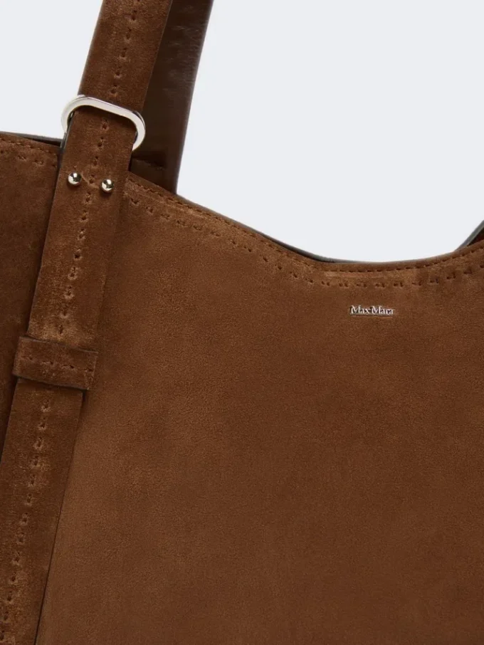 Archetipo-Handtasche aus Spaltleder, dunkelbraun Archetipo-Handtasche aus Spaltleder, dunkelbraun