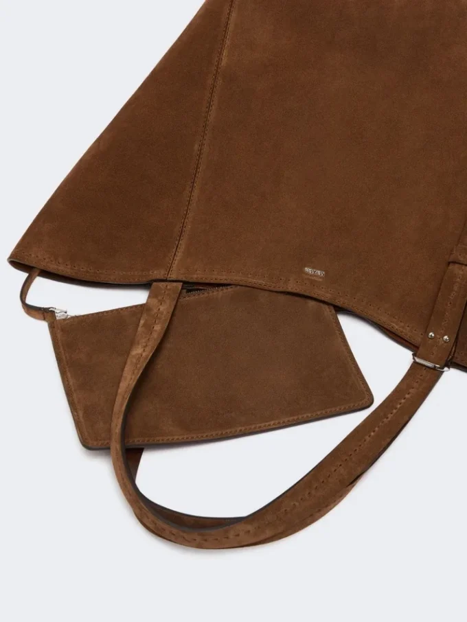 Archetipo-Handtasche aus Spaltleder, dunkelbraun Archetipo-Handtasche aus Spaltleder, dunkelbraun