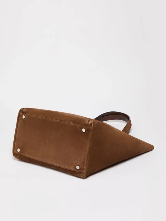 Archetipo-Handtasche aus Spaltleder, dunkelbraun Archetipo-Handtasche aus Spaltleder, dunkelbraun