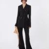Ausgestellte Hose aus Stretch-Jersey, schwarz Ausgestellte Hose aus Stretch-Jersey, schwarz