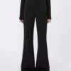 Ausgestellte Hose aus Stretch-Jersey, schwarz Ausgestellte Hose aus Stretch-Jersey, schwarz