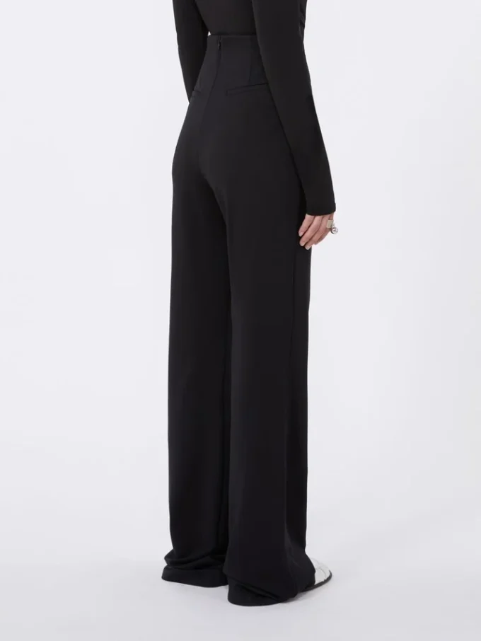 Ausgestellte Hose aus Stretch-Jersey, schwarz Ausgestellte Hose aus Stretch-Jersey, schwarz