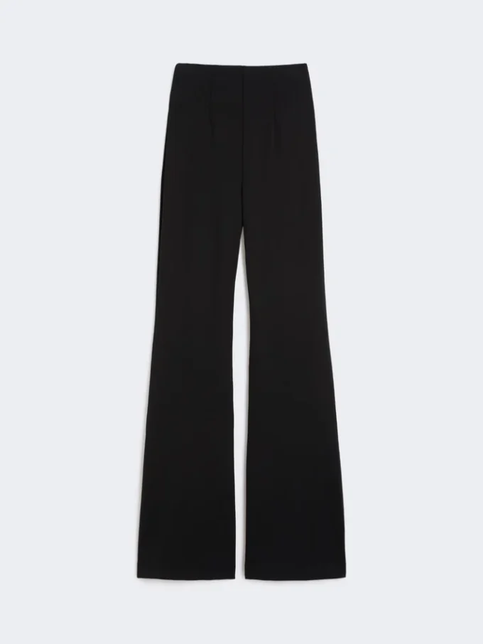 Ausgestellte Hose aus Stretch-Jersey, schwarz Ausgestellte Hose aus Stretch-Jersey, schwarz