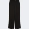Ausgestellte Stretch-Hose aus Wollstoff, schwarz Ausgestellte Stretch-Hose aus Wollstoff, schwarz