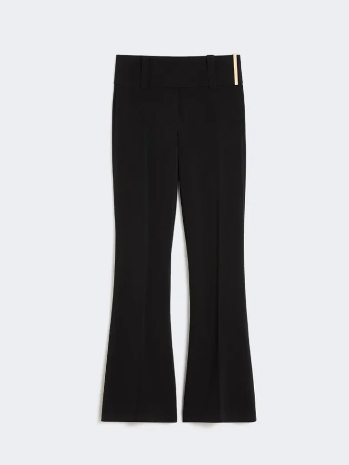 Ausgestellte Stretch-Viskosehose, schwarz Ausgestellte Stretch-Viskosehose, schwarz