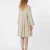 Ausgestelltes Kleid aus Baumwollpopeline, sandfarben