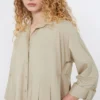 Ausgestelltes Kleid aus Baumwollpopeline, sandfarben