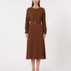Ausgestelltes Kleid aus Cady, schokoladenbraun Ausgestelltes Kleid aus Cady, schokoladenbraun