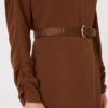 Ausgestelltes Kleid aus Cady, schokoladenbraun Ausgestelltes Kleid aus Cady, schokoladenbraun