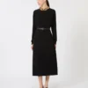 Ausgestelltes Kleid aus Cady, schwarz Ausgestelltes Kleid aus Cady, schwarz