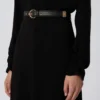 Ausgestelltes Kleid aus Cady, schwarz Ausgestelltes Kleid aus Cady, schwarz