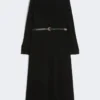 Ausgestelltes Kleid aus Cady, schwarz Ausgestelltes Kleid aus Cady, schwarz