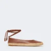 Ballerinas aus Nappa und Raffia, tabakfarben Ballerinas aus Nappa und Raffia, tabakfarben