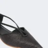 Ballerinas im Raffia-Look mit geflochtenem Obermaterial, schwarz Ballerinas im Raffia-Look mit geflochtenem Obermaterial, schwarz
