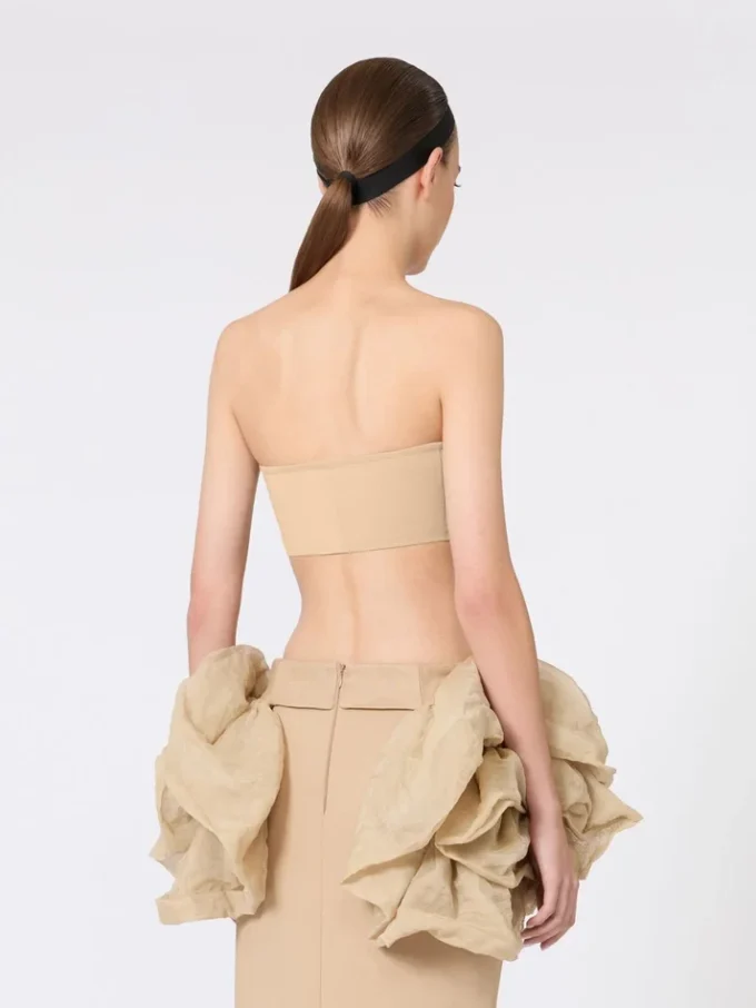 Bandeau-BH aus Stretch-Viskose, kamelfarben Bandeau-BH aus Stretch-Viskose, kamelfarben