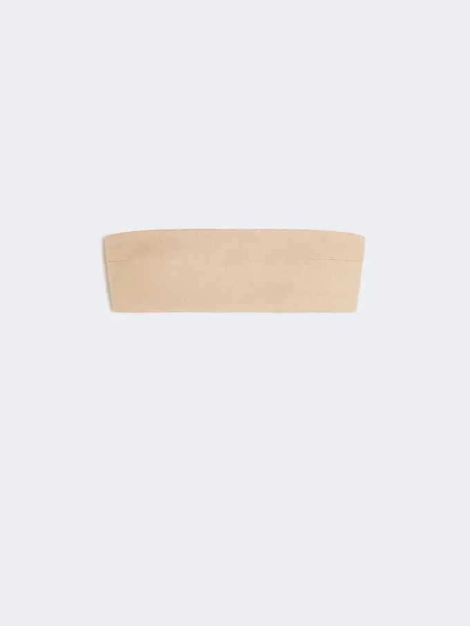 Bandeau-BH aus Stretch-Viskose, kamelfarben Bandeau-BH aus Stretch-Viskose, kamelfarben