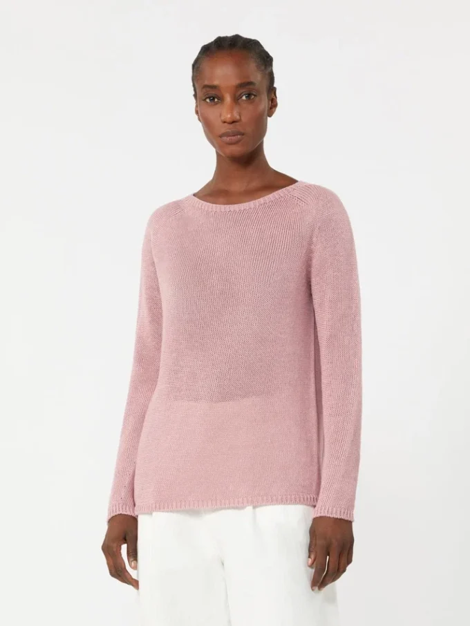 Basic-Pullover aus Leinen, Antikrosa Basic-Pullover aus Leinen, Antikrosa
