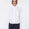 Baumwoll-Cropped-Shirt mit Plissee am Rücken, optisches Weiß Baumwoll-Cropped-Shirt mit Plissee am Rücken, optisches Weiß