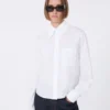 Baumwoll-Cropped-Shirt mit Plissee am Rücken, optisches Weiß Baumwoll-Cropped-Shirt mit Plissee am Rücken, optisches Weiß