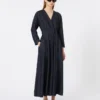 Baumwoll-Denimkleid mit Gürtel, ultramarinblau