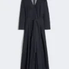 Baumwoll-Denimkleid mit Gürtel, ultramarinblau