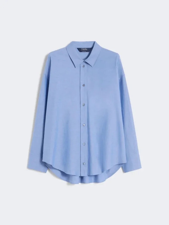 Baumwoll-Oxford-Hemd, hellblau