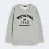 Baumwoll-Sweatshirt mit Rundhalsausschnitt, hellgrau Baumwoll-Sweatshirt mit Rundhalsausschnitt, hellgrau
