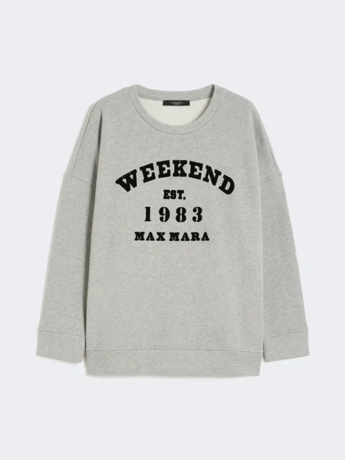 Baumwoll-Sweatshirt mit Rundhalsausschnitt, hellgrau Baumwoll-Sweatshirt mit Rundhalsausschnitt, hellgrau