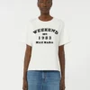 Baumwoll-T-Shirt mit grafischem Aufdruck, weiß Baumwoll-T-Shirt mit grafischem Aufdruck, weiß