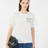 Baumwoll-T-Shirt mit grafischem Aufdruck, weiß Baumwoll-T-Shirt mit grafischem Aufdruck, weiß