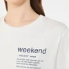 Baumwoll-T-Shirt mit grafischem Aufdruck, weiß Baumwoll-T-Shirt mit grafischem Aufdruck, weiß