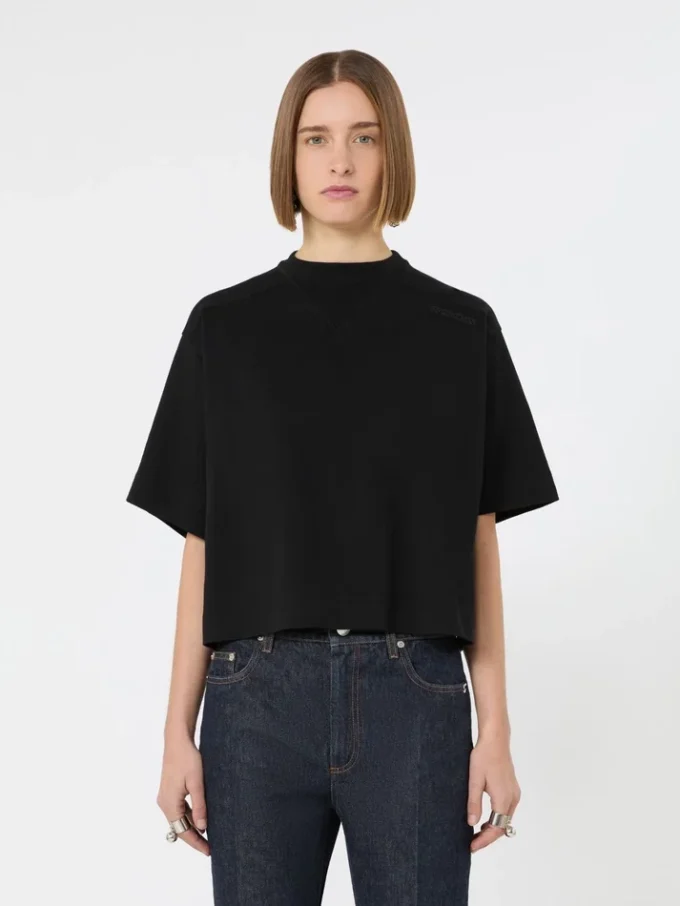 Baumwoll-T-Shirt, schwarz Baumwoll-T-Shirt, schwarz