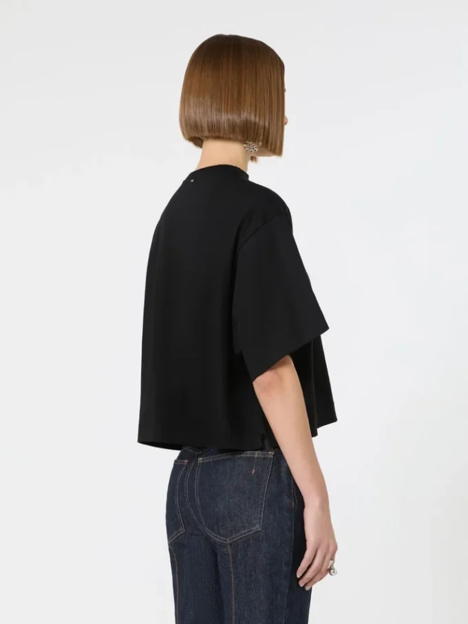Baumwoll-T-Shirt, schwarz Baumwoll-T-Shirt, schwarz