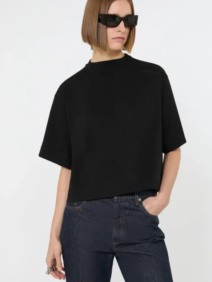 Baumwoll-T-Shirt, schwarz Baumwoll-T-Shirt, schwarz